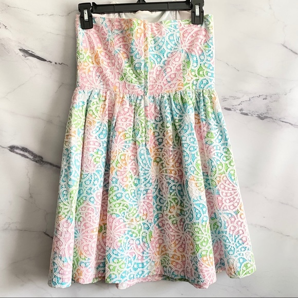 Lilly Pulitzer Lottie Strapless Dress Resort White Salisbury Lace 68579 - Picture 5 of 8